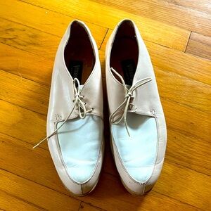 Vittorio Ricci Hand Made Italian White and Cream Leather Loafers